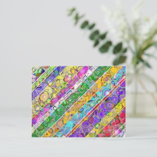 Abstract background with colored stripes. postkarte (Stehend Vorderseite)