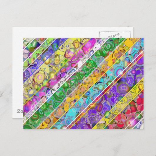 Abstract background with colored stripes. postkarte (Vorne/Hinten)