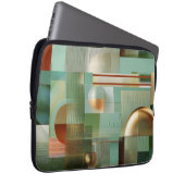 Abstract Bauhaus Green Gold Laptop Sleeve (Vorne Rechts)