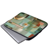 Abstract Bauhaus Green Gold Laptop Sleeve (Vorne Knopf)
