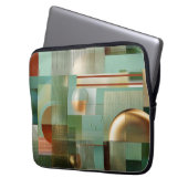 Abstract Bauhaus Green Gold Laptop Sleeve (Vorderseite Links)