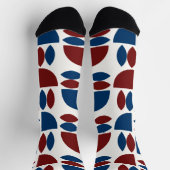 Abstract Bauhaus shapes in dark red and blue Socken (Oben)