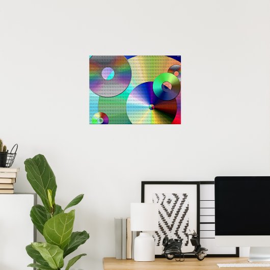 Abstract Binary Disks Poster (Heimbüro)