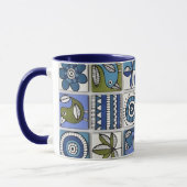 Abstract Bird and Flower Ceramic Tiles Tasse (Links)