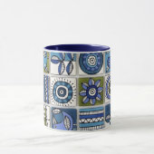 Abstract Bird and Flower Ceramic Tiles Tasse (Zentrum)