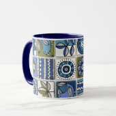 Abstract Bird and Flower Ceramic Tiles Tasse (Vorderseite Links)