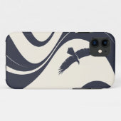 Abstract Bird Minimalist Navy Phone Case (Rückseite (Horizontal))