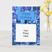 Abstract birthday Foto Card Karte (Gelbe Blume)
