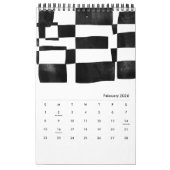 Abstract Black and White Art Calendar Kalender (Feb 2026)