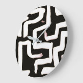 Abstract Black and White Clock Große Wanduhr (Winkel)