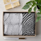 Abstract Black and White Geometric Doodle (7) Seidenpapier (Geschenk)