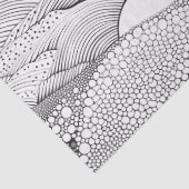 Abstract Black and White Geometric Doodle (7) Seidenpapier (Detail)
