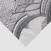 Abstract Black and White Geometric Doodle (9) Seidenpapier (Detail)