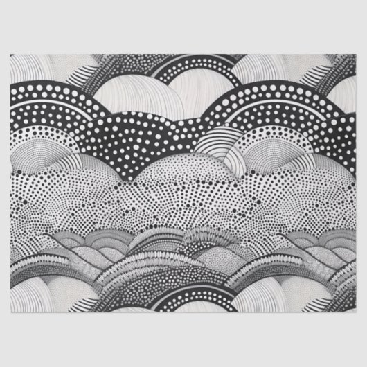 Abstract Black and White Geometric Doodle (9) Seidenpapier (Vorderseite)