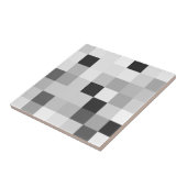 Abstract Black and White Pixelated Mosaic Grid Fliese (Seite)
