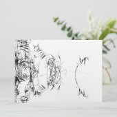 Abstract Black and White Reeds Water Reflections Dankeskarte (Stehend Vorderseite)