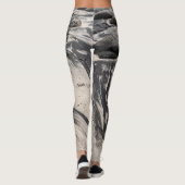 Abstract Black and White Sand Textures with Rocks Leggings (Rückseite)