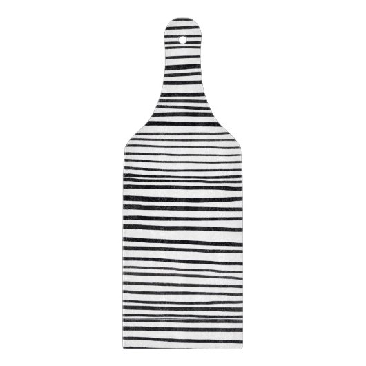 Abstract Black And White Stripes And Lines Pattern Schneidebrett (Vorderseite)