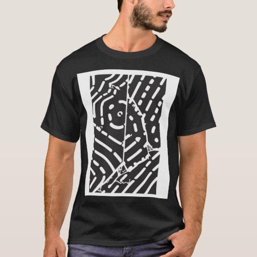 Abstract Black And White T-Shirt (Vorderseite)