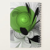 Abstract Black and White with Green Fractal Art Planer (Rückseite)