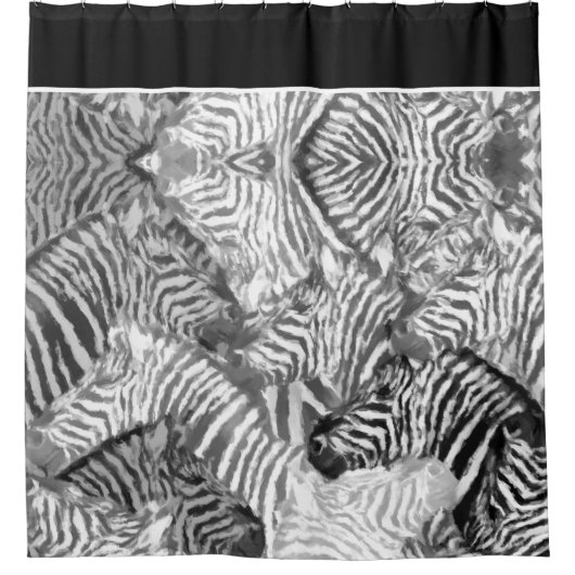 Abstract Black and White Zebra Art Duschvorhang (Vorderseite)