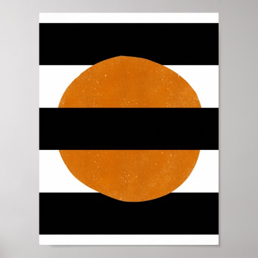 Abstract Black And Yellow Elements Orange Shapes Poster (Vorne)