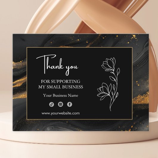 Abstract Black Gold Business Card Visitenkarte