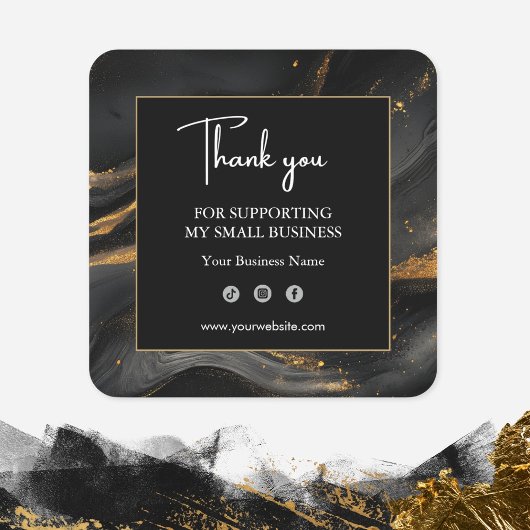 Abstract Black Gold Business Sticker