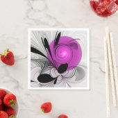 Abstract Black Gray With Magenta Fractal Art Serviette (Beispiel)