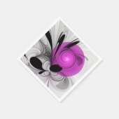 Abstract Black Gray With Magenta Fractal Art Serviette (Ecke)