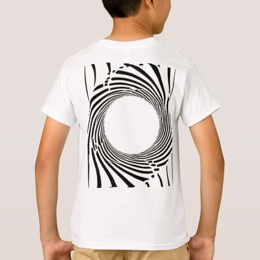 Abstract Black Hole Spiral Line Art  T-Shirt (Rückseite)