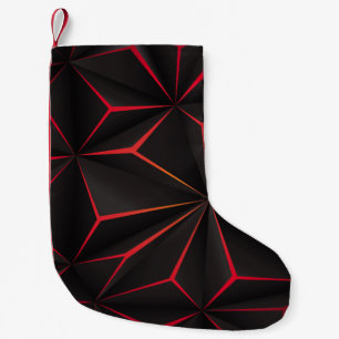 Abstract black polygon red light futuristic techno kleiner weihnachtsstrumpf