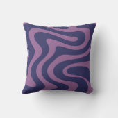 Abstract Black Wavy Lines Seamless Pattern Kissen (Rückseite)