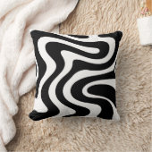 Abstract Black Wavy Lines Seamless Pattern  Kissen (Decke)