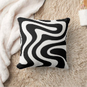 Abstract Black Wavy Lines Seamless Pattern  Kissen (Decke)