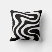 Abstract Black Wavy Lines Seamless Pattern  Kissen (Rückseite)