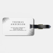 Abstract Black & White Geometric Background Gepäckanhänger (Rückseite horizontal)