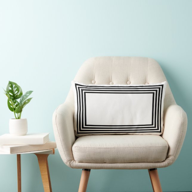 Abstract Black & White Geometrical  Lendenkissen (Stuhl )