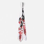 Abstract Black White Gray And Red Doodle Art Tie Krawatte (Vorderseite)