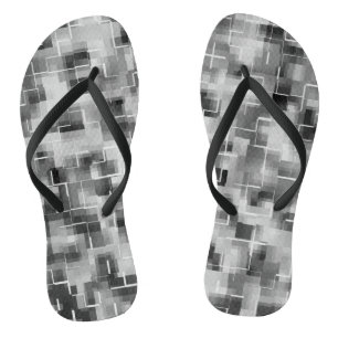 Abstract Black White Gray Badesandalen