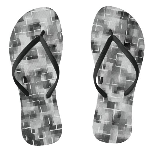Abstract Black White Gray Badesandalen (Fußbett)