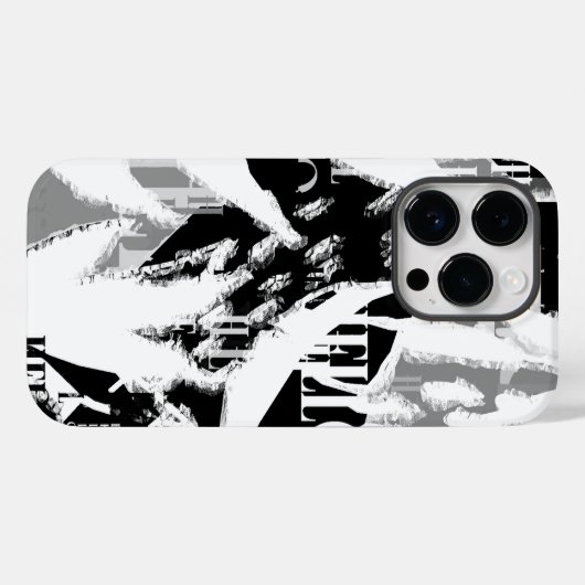Abstract Black White Gray Case-Mate iPhone Hülle (Rückseite (Horizontal))