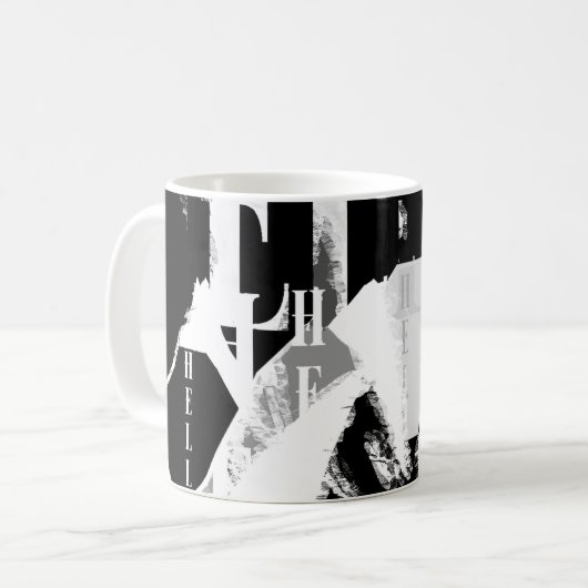 Abstract Black White Gray Kaffeetasse (Vorderseite Links)