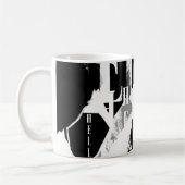 Abstract Black White Gray Kaffeetasse (Links)
