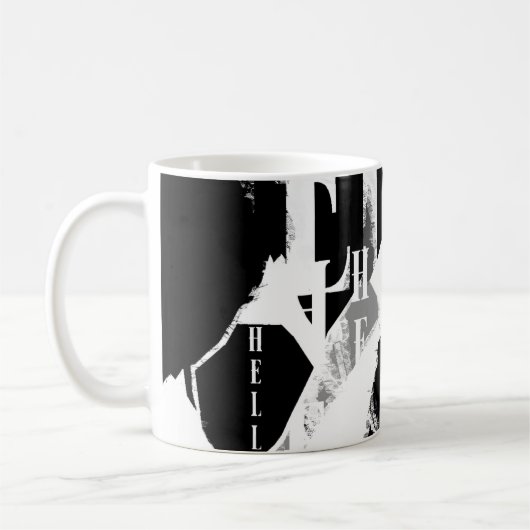 Abstract Black White Gray Kaffeetasse (Links)