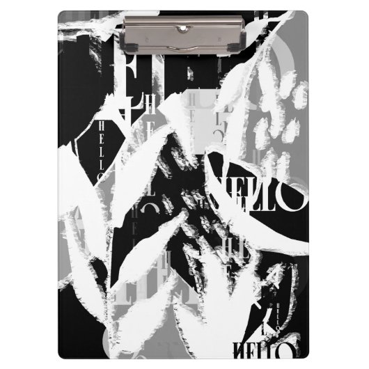 Abstract Black White Gray Klemmbrett (Vorderseite)