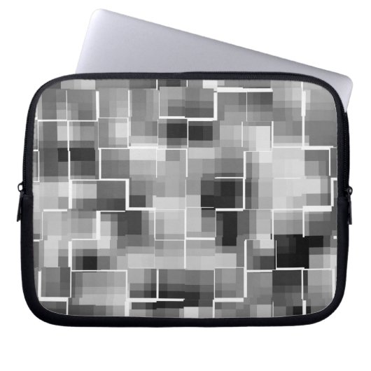Abstract Black White Gray Laptopschutzhülle (Vorderseite)