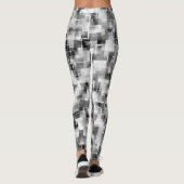 Abstract Black White Gray Leggings (Rückseite)