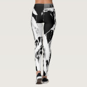 Abstract Black White Gray Leggings (Rückseite)