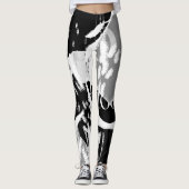 Abstract Black White Gray Leggings (Vorderseite)